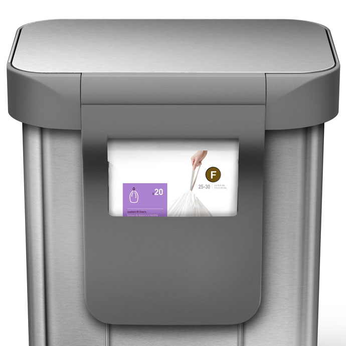 レクタンギュラ―ステップダストボックス30L | simplehuman | ゴミ袋収納用ポケット付き