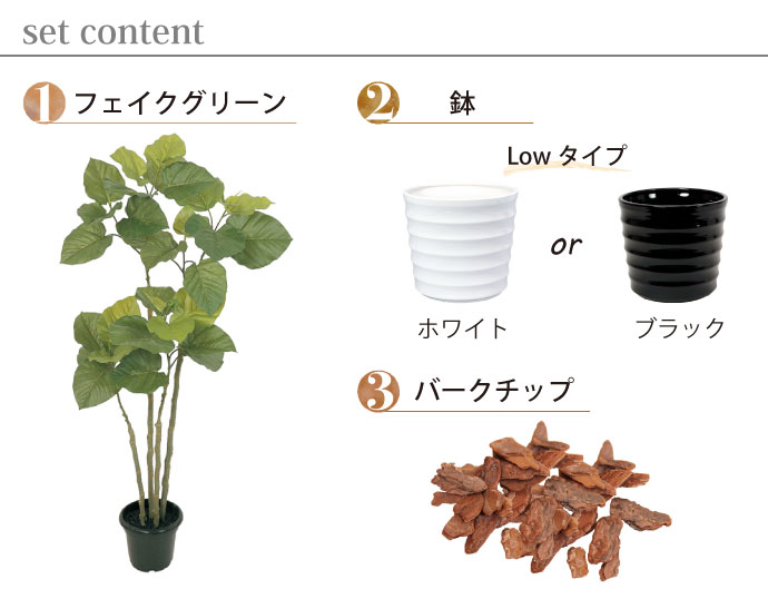 お手入れ不要!,フェイクグリーンセット,ウンベラータ,セット内容