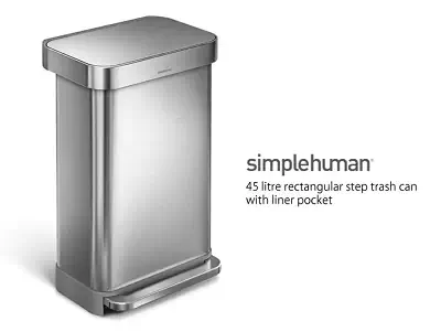 レクタンギュラーステップダストボックス45L/simplehuman