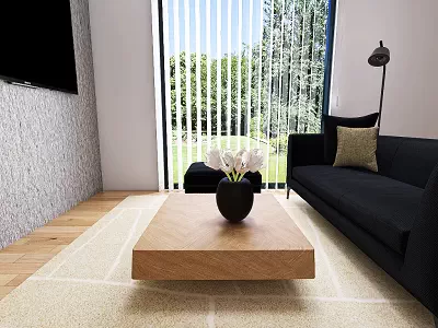 床よりワントーン明るいラグ1