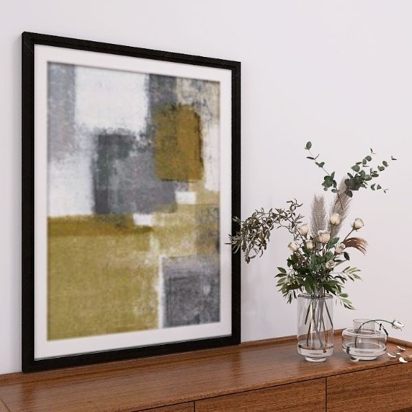 くすみグリーンのアート