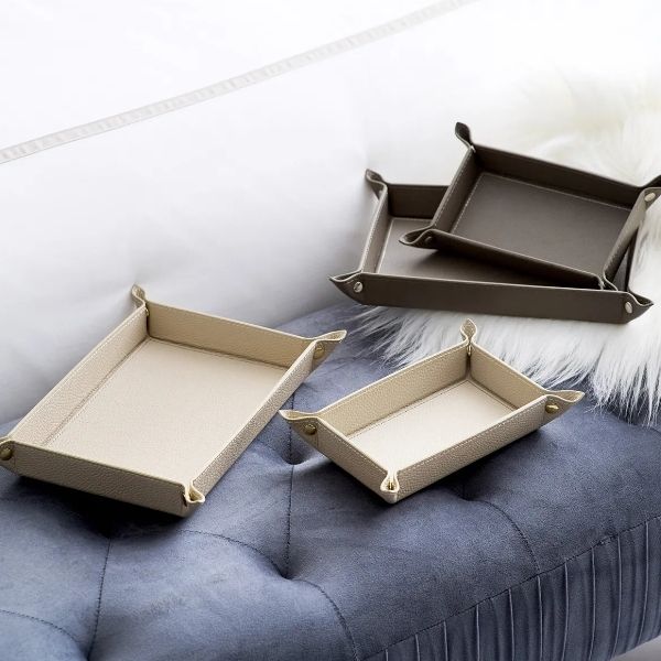 シックなレザートレーセット