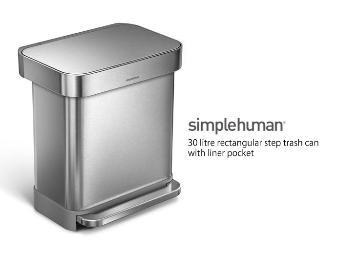simplehuman レクタンギュラ―ステップダストボックス30L