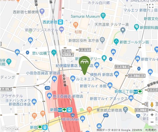 STYLICS新宿店地図