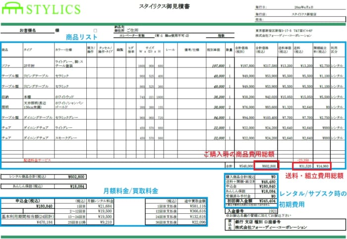 見積書サンプル