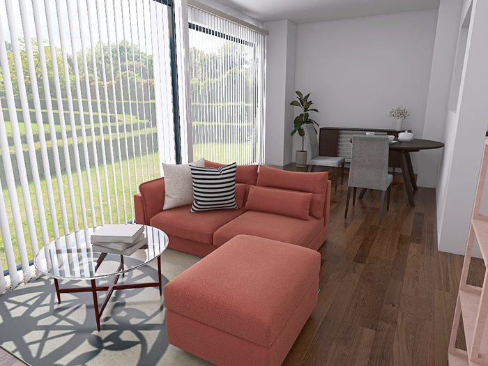 お部屋を広く感じられる、高級感と個性とを感じるお部屋