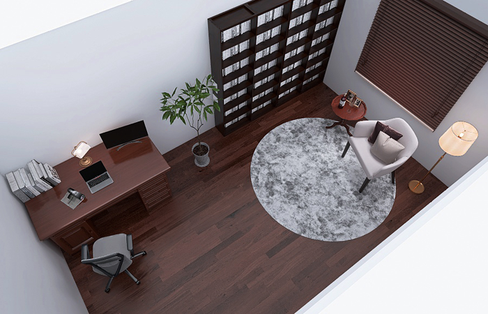 ホテルの一室をおもわせる高級感のある書斎