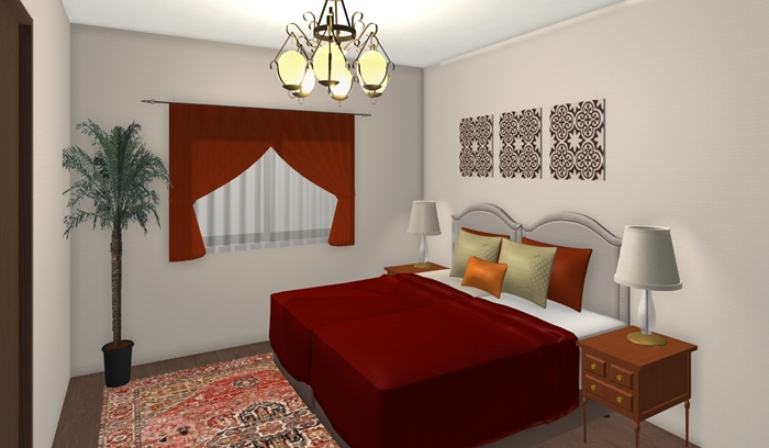 モロッカンインテリアスタイルのベッドルーム